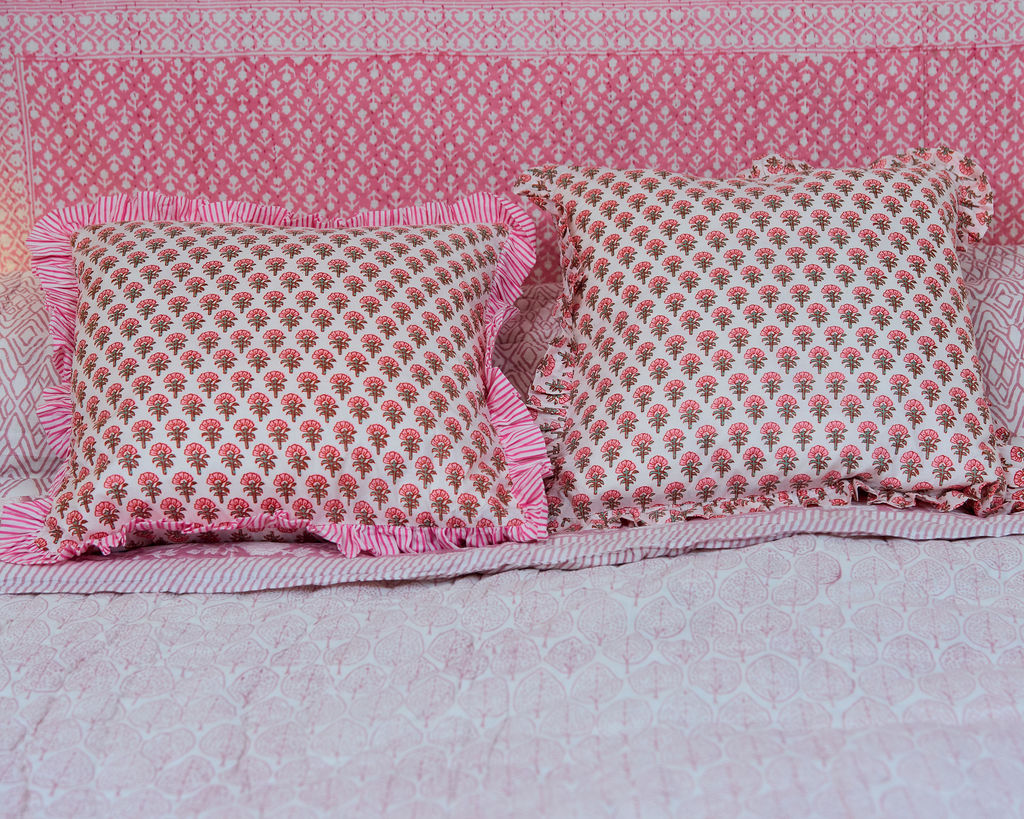 Spring 26 Cushion — Floral Mix Pink Frill