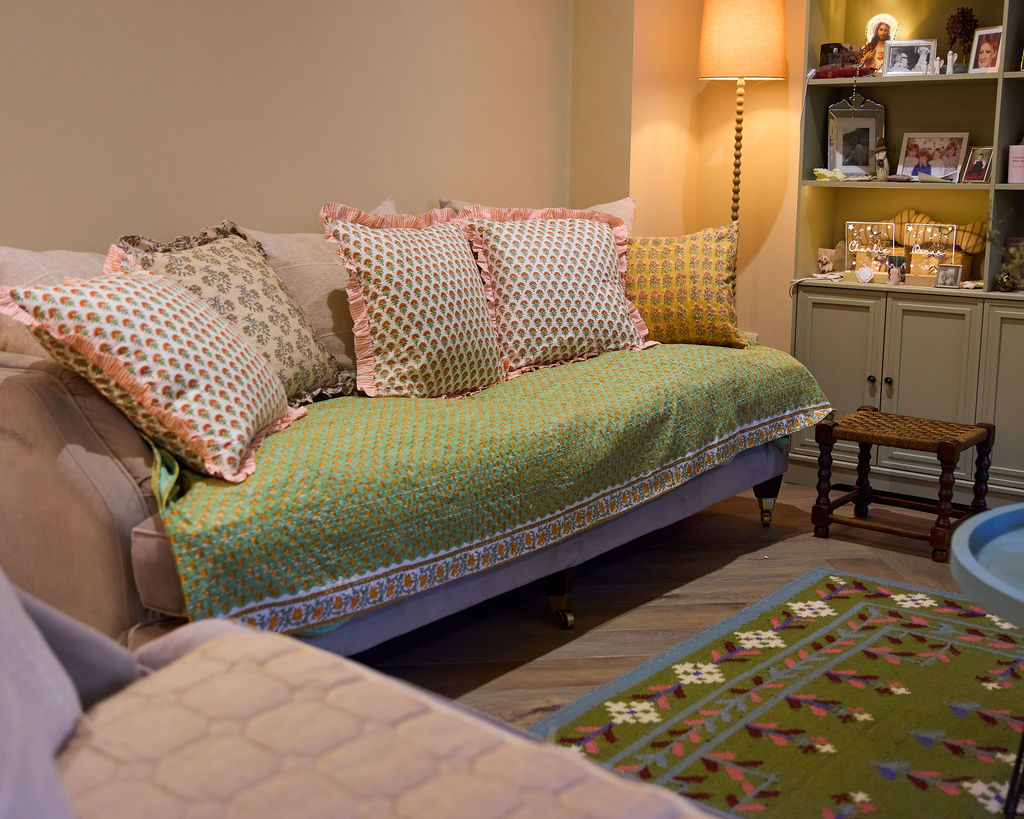 Handcrafted Kantha Throw — Multi Brights