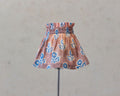 Cottage Light Dolly Cover — Motif Blue Piped Elasticated, size Very Small (10-18 cm top diameter (wall lights))