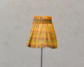 Cottage Light Dolly Cover — Motif Yellow Piped Elasticated, size Very Small (10-18 cm top diameter (wall lights))
