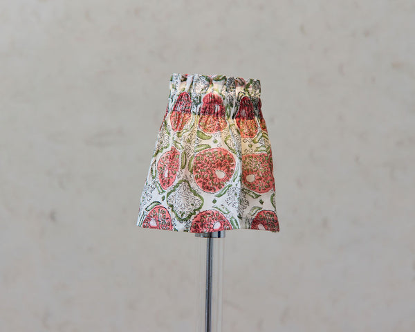Cottage Light Dolly Cover — Pattern Grey/Green Piped Elasticated, size Very Small (10-18 cm top diameter (wall lights))