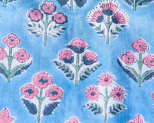 Cottage Core Cushion — Motif Blue Piped