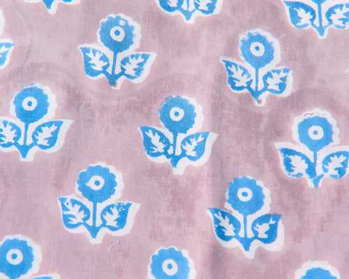 Cottage Core Cushion —Blue Motif/Piped