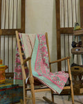Handcrafted Kantha Throw — Green Mix