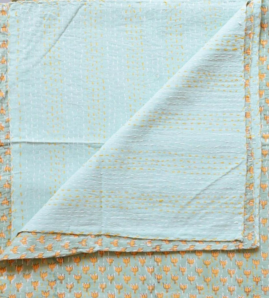Handcrafted Kantha Throw — Multi Brights