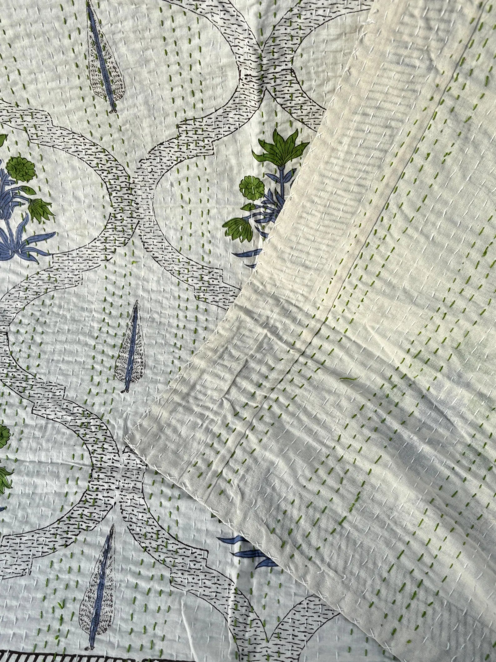 Handcrafted Kantha Throw — Multi Neutrals