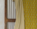 Handcrafted Kantha Throw — Mustard Repeat, size 60 x 90 inches (152 x 229 cm)