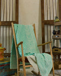 Handcrafted Kantha Throw — Turquoise
