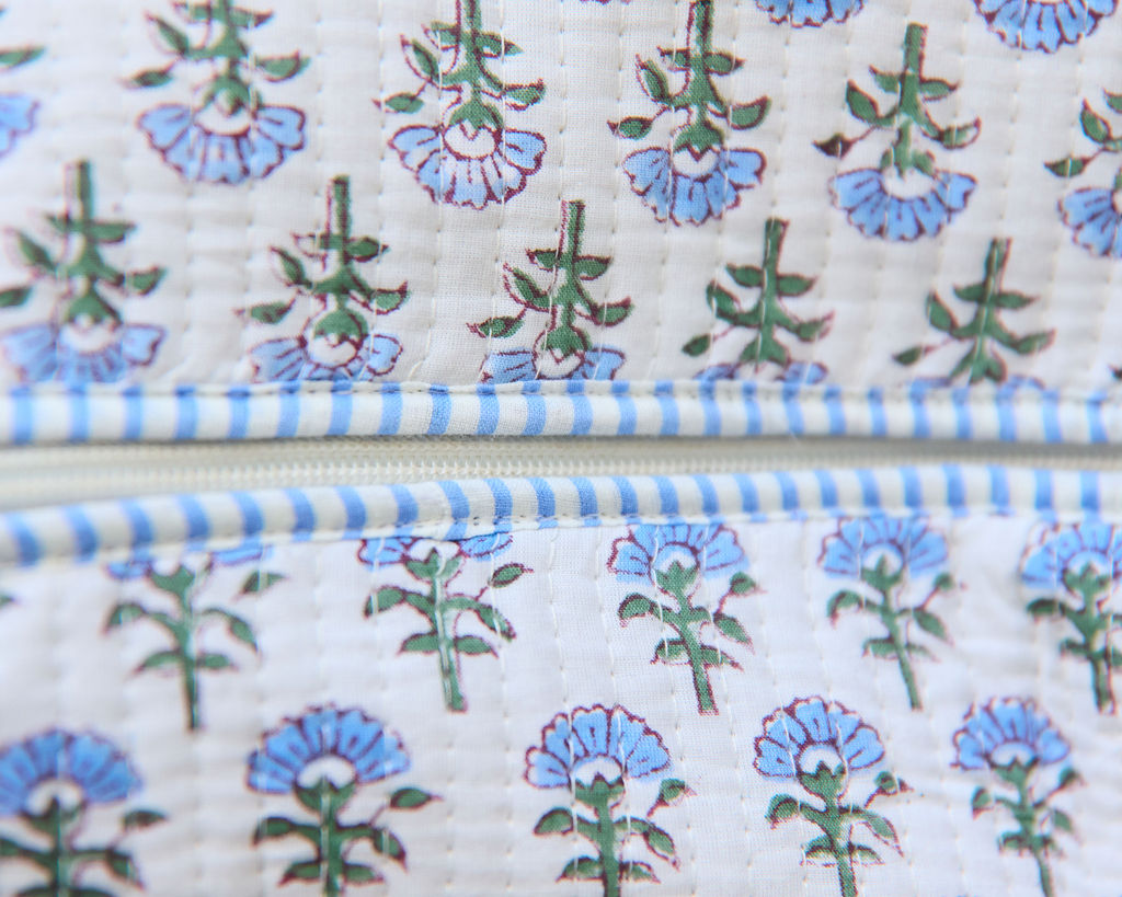 Spring 26 Quilted Bag Organisers (Set of 3) — Floral Mix Blue Frill