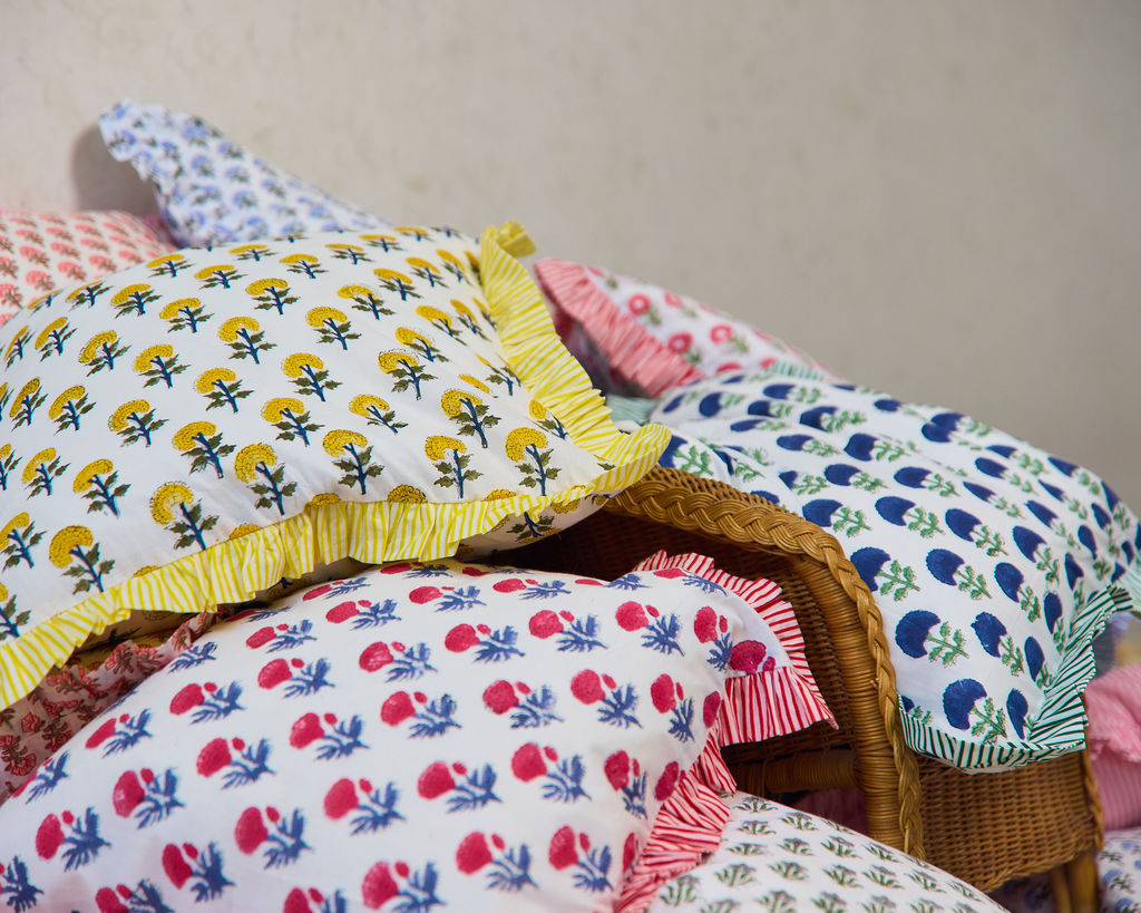 Spring 26 Cushion — Floral Yellow Frill