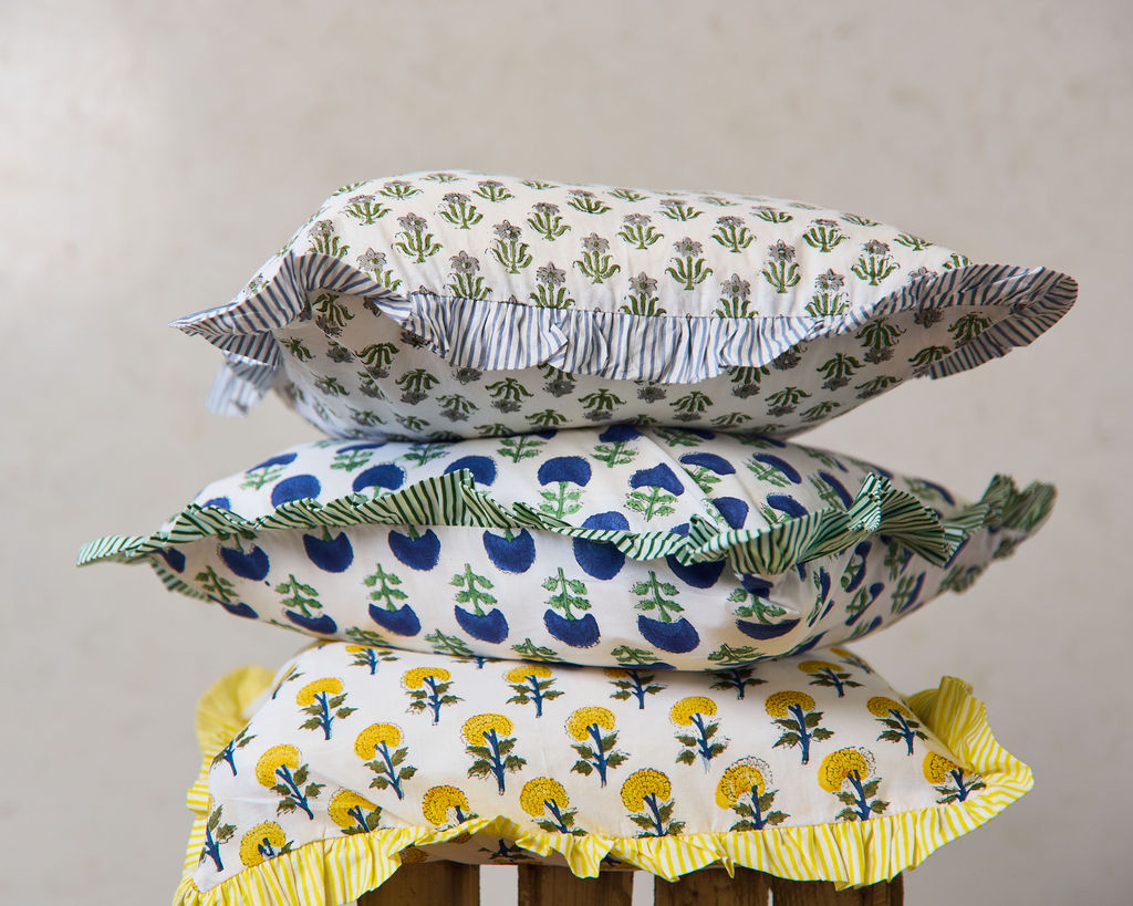 Spring 26 Cushion — Floral Yellow Frill